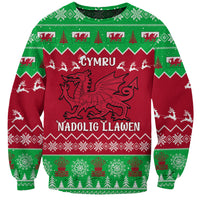 Personalised Wales Christmas Sweatshirt Nadolig Llawen Cymru Unique Version - Wonder Print Shop