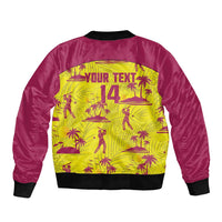 West Indies Cricket Custom Bomber Jacket Windies Palm Tree Tropical Style - Wonder Print Shop