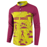 West Indies Cricket Custom Button Sweatshirt Windies Palm Tree Tropical Style - Wonder Print Shop