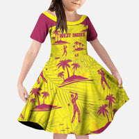West Indies Cricket Custom Family Matching Off The Shoulder Long Sleeve Dress and Hawaiian Shirt Windies Palm Tree Tropical Style - Wonder Print Shop