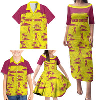 West Indies Cricket Custom Family Matching Puletasi and Hawaiian Shirt Windies Palm Tree Tropical Style - Wonder Print Shop