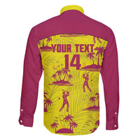 West Indies Cricket Custom Family Matching Short Sleeve Bodycon Dress and Hawaiian Shirt Windies Palm Tree Tropical Style - Wonder Print Shop