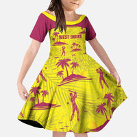 West Indies Cricket Custom Family Matching Summer Maxi Dress and Hawaiian Shirt Windies Palm Tree Tropical Style - Wonder Print Shop