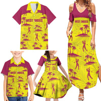 West Indies Cricket Custom Family Matching Summer Maxi Dress and Hawaiian Shirt Windies Palm Tree Tropical Style - Wonder Print Shop