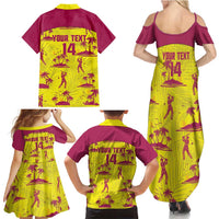 West Indies Cricket Custom Family Matching Summer Maxi Dress and Hawaiian Shirt Windies Palm Tree Tropical Style - Wonder Print Shop