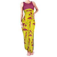 West Indies Cricket Custom Family Matching Tank Maxi Dress and Hawaiian Shirt Windies Palm Tree Tropical Style - Wonder Print Shop