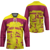West Indies Cricket Custom Hockey Jersey Windies Palm Tree Tropical Style - Wonder Print Shop