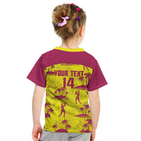 West Indies Cricket Custom Kid T Shirt Windies Palm Tree Tropical Style - Wonder Print Shop