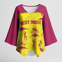 West Indies Cricket Custom Kimono Sleeve Blouse Windies Palm Tree Tropical Style - Wonder Print Shop