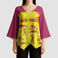West Indies Cricket Custom Kimono Sleeve Blouse Windies Palm Tree Tropical Style - Wonder Print Shop