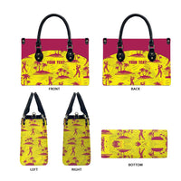 West Indies Cricket Custom Leather Bag Windies Palm Tree Tropical Style - Wonder Print Shop