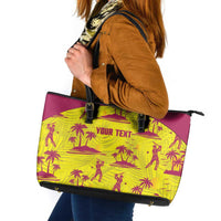 West Indies Cricket Custom Leather Tote Bag Windies Palm Tree Tropical Style - Wonder Print Shop