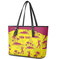 West Indies Cricket Custom Leather Tote Bag Windies Palm Tree Tropical Style - Wonder Print Shop