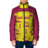 West Indies Cricket Custom Padded Jacket Windies Palm Tree Tropical Style - Wonder Print Shop