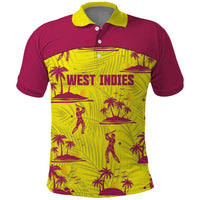West Indies Cricket Custom Polo Shirt Windies Palm Tree Tropical Style - Wonder Print Shop