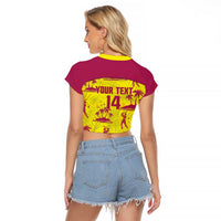 West Indies Cricket Custom Raglan Cropped T Shirt Windies Palm Tree Tropical Style - Wonder Print Shop