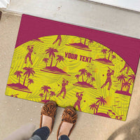 West Indies Cricket Custom Rubber Doormat Windies Palm Tree Tropical Style - Wonder Print Shop