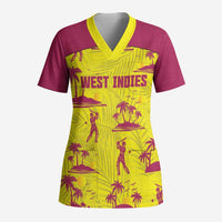 West Indies Cricket Custom Scrub Top Windies Palm Tree Tropical Style - Wonder Print Shop