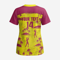 West Indies Cricket Custom Scrub Top Windies Palm Tree Tropical Style - Wonder Print Shop