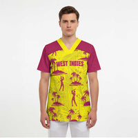 West Indies Cricket Custom Scrub Top Windies Palm Tree Tropical Style - Wonder Print Shop