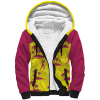 West Indies Cricket Custom Sherpa Hoodie Windies Palm Tree Tropical Style - Wonder Print Shop