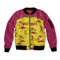 West Indies Cricket Custom Sleeve Zip Bomber Jacket Windies Palm Tree Tropical Style - Wonder Print Shop