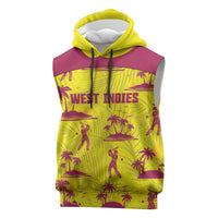 West Indies Cricket Custom Sleeveless Hoodie Windies Palm Tree Tropical Style - Wonder Print Shop