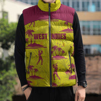 West Indies Cricket Custom Sleeveless Puffer Jacket Windies Palm Tree Tropical Style - Wonder Print Shop