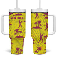 West Indies Cricket Tumbler With Handle Windies Palm Tree Tropical Style - Wonder Print Shop