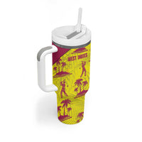West Indies Cricket Tumbler With Handle Windies Palm Tree Tropical Style - Wonder Print Shop