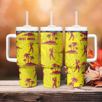 West Indies Cricket Tumbler With Handle Windies Palm Tree Tropical Style - Wonder Print Shop