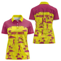 West Indies Cricket Custom Women Polo Shirt Windies Palm Tree Tropical Style - Wonder Print Shop