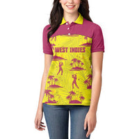 West Indies Cricket Custom Women Polo Shirt Windies Palm Tree Tropical Style - Wonder Print Shop