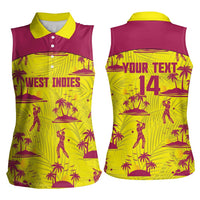 West Indies Cricket Custom Women Sleeveless Polo Shirt Windies Palm Tree Tropical Style - Wonder Print Shop