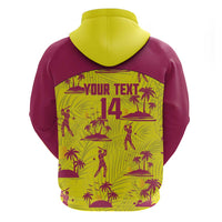 West Indies Cricket Custom Zip Hoodie Windies Palm Tree Tropical Style - Wonder Print Shop