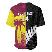 New Zealand and West Indies Cricket Custom Baseball Jersey Black Cap Windies Together - Wonder Print Shop