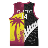 New Zealand and West Indies Cricket Custom Basketball Jersey Black Cap Windies Together - Wonder Print Shop