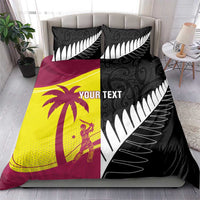 New Zealand and West Indies Cricket Custom Bedding Set Black Cap Windies Together - Wonder Print Shop