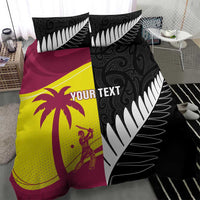 New Zealand and West Indies Cricket Custom Bedding Set Black Cap Windies Together - Wonder Print Shop