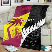 New Zealand and West Indies Cricket Custom Blanket Black Cap Windies Together - Wonder Print Shop