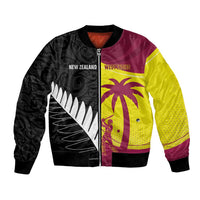 New Zealand and West Indies Cricket Custom Bomber Jacket Black Cap Windies Together - Wonder Print Shop