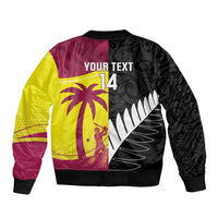 New Zealand and West Indies Cricket Custom Bomber Jacket Black Cap Windies Together - Wonder Print Shop