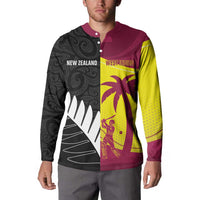 New Zealand and West Indies Cricket Custom Button Sweatshirt Black Cap Windies Together - Wonder Print Shop