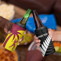 New Zealand and West Indies Cricket Custom 4 in 1 Can Cooler Tumbler Black Cap Windies Together - Wonder Print Shop