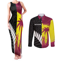 New Zealand and West Indies Cricket Custom Couples Matching Tank Maxi Dress and Long Sleeve Button Shirt Black Cap Windies Together - Wonder Print Shop