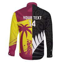 New Zealand and West Indies Cricket Custom Family Matching Short Sleeve Bodycon Dress and Hawaiian Shirt Black Cap Windies Together - Wonder Print Shop