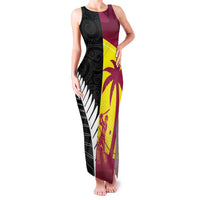 New Zealand and West Indies Cricket Custom Family Matching Tank Maxi Dress and Hawaiian Shirt Black Cap Windies Together - Wonder Print Shop