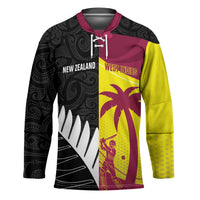 New Zealand and West Indies Cricket Custom Hockey Jersey Black Cap Windies Together - Wonder Print Shop