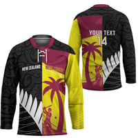 New Zealand and West Indies Cricket Custom Hockey Jersey Black Cap Windies Together - Wonder Print Shop