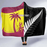 New Zealand and West Indies Cricket Custom Hooded Blanket Black Cap Windies Together - Wonder Print Shop